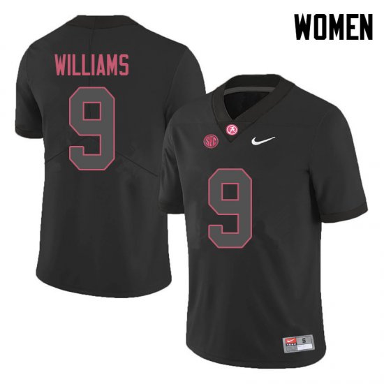 NCAA Women's Alabama Crimson Tide #9 Xavier Williams Stitched College 2018 Nike Authentic Black Football Jersey PR17V35SX